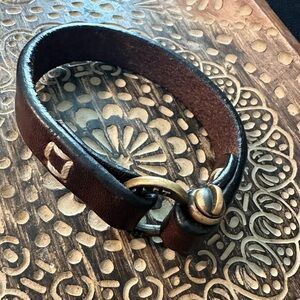 James Avery Brown “Hold Fast” Leather Bracelet